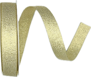 Vánoční stuha tkaná FISHBONE CREAM krémová 15mm x 3m (7,-Kč/m)