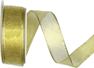 Stuha zlatá PLATINUM GOLD lurexová 25mm x 3m (12,- Kč/m) 