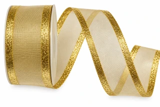 Stuha zlatá OUTDOOR Waterproof zlatá průsvitná 40mm x 10m ( 9,90 Kč/m)