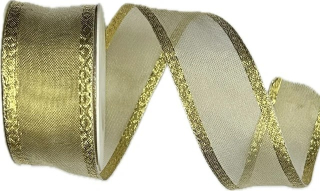 Stuha zlatá OUTDOOR Waterproof zlatá průsvitná 40mm x 10m ( 9,90 Kč/m)