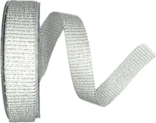 Stuha rypsová ANTVERPEN SILVER stříbrná 25mm x 20m A (10,-Kč/m)