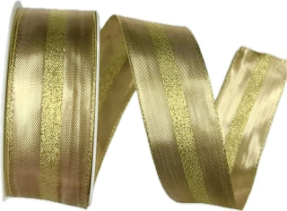 Stuha zlatá OUTDOOR LONDON GOLD lurexová 40mm x 20m (11,-Kč/m)