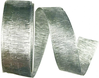 Stuha stříbrná ELEGANCE SILVER lurexová 40mm x 20m A (11,- Kč/m)