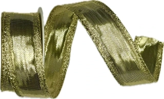 Stuha zlatá lurexová BIRMINGHAM GOLD lesklá 25mm x 2m (14,-Kč/m)