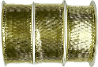 3x Stuha zlatá CELEBRATION GOLD lesklá 3x (25mm x 2m)