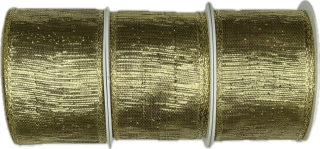 Set 3x Stuha zlatá LIVERPOOL GOLD lurexová lesklá  3x (40mm x 2m)