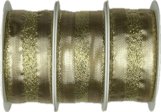 Set 3x Stuha zlatá LONDON GOLD lurexová 3x (25mm x 2m)