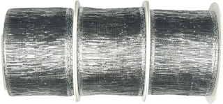 Set 3x Stuha stříbrná LIVERPOOL SILVER stříbrná lesklá 3x (40mm x 2m)