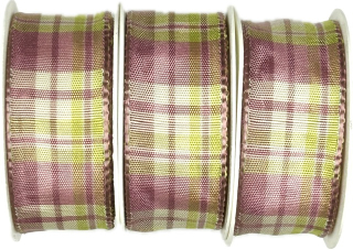 AKCE 2+1 zdarma- Stuha saténová CARACAS ROSE and LIME starorůžová 25mm x 2m (cena za 3ks)