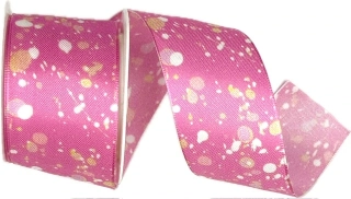 Stuha taftová COLOR SPLASH PINK růžová 40mm x 2m (13,-Kč/m)