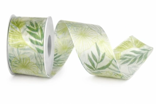 Stuha taftová WHITE JUNGLE bílá průsvitná 40mm x 2m (13,-Kč/m)