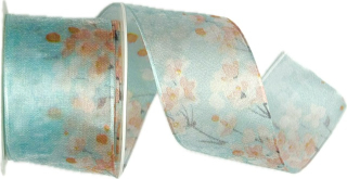 Stuha taftová BLUE GARDEN MIST modrá průsvitná 40mm x 2m (11,-Kč/m)