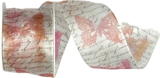 Stuha organzová Garden Poem – Soft Rose růžová 40mm x 2m (16,- Kč/m)