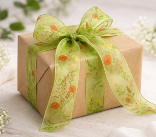 Stuha taftová FIORE DI PRATO VERDE zelená 40mm x 2m 