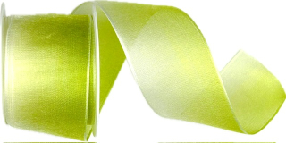 Stuha organzová DUO COLOR LIME  limetkově zelená 40mm x 2m (11,-Kč/m)