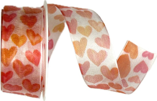 Organzová stuha Love Bloom Red – červená 25mm x 2m