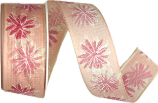 Stuha taftová DAISY BREEZE PINK pastelově růžová 25mm x 2,5m (10,-Kč/m)