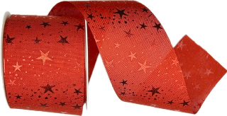 Stuha vánoční Starlight Wishes – Scarlet Sparkle červená 60mm x 3m (16,-Kč/m)