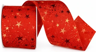 Stuha vánoční Starlight Wishes – Scarlet Sparkle červená 60mm x 3m (15,-Kč/m)