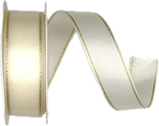 Stuha taftová BASIC CREAM krémová 25mm x 2m (12,-Kč/m) 