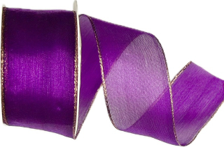 Stuha BASIC VIOLETT GOLD fialová 40mm x 2m (13,- Kč/m)