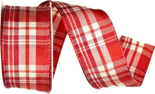 Stuha saténová  Scottish Red Satin  červená 40mm x 2m (15,-Kč/m)