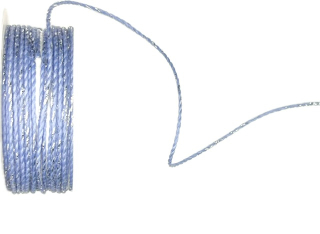 Dekorační provázek COUNTDOWN BLUE SILVER stříbrný 1mm x 5m (3,- Kč/m)