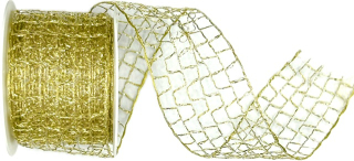 Stuha síťovaná CADILLAC GOLD zlatá venkovní 40mm x 2m (14,-Kč/m)