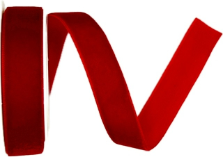 Stuha sametová VELUTTO CLASSIC RED červená 15mm x 1m (15,-Kč/m)