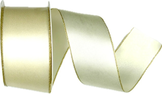 Stuha saténová BASIC CREME krémová 40mm x 2m (14,-Kč/m)