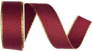 Stuha tkaná Luxe Shine – Burgundy vínová 25mm x 3m (11,-Kč/m)