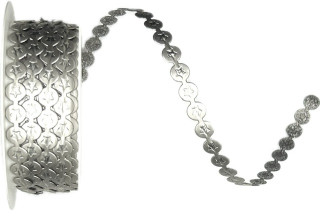 Stuha vysekávaná SHINY STAR SILVER stříbrná 10mm x 3m (6,-Kč/m)