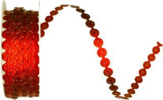 Stuha vysekávaná SHINY STAR RED červená 10mm x 3m (6,-Kč/m)