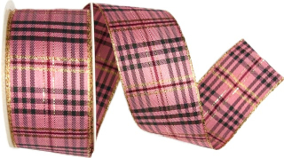 Vánoční stuha Tartan Chic Rose – Premium 40mm x 3m (12,-Kč/m)