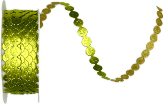 Stuha vysekávaná SHINY STAR GREEN zelená 10mm x 3m (6,-Kč/m)