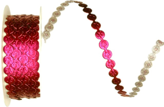 Stuha vysekávaná SHINY STAR PINK růžová 10mm x 3m (6,-Kč/m)