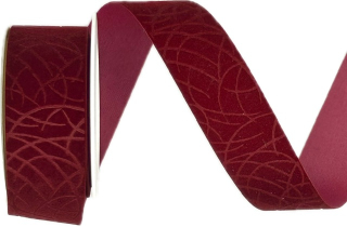Stuha sametová Velutto SparkLine – Bordeaux Velvet bordová 25mm x 2m (13,-Kč/m)