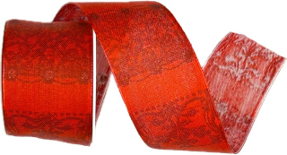 Stuha vánoční RED HARMONY červená 40mm x 2m (14,-Kč/m)