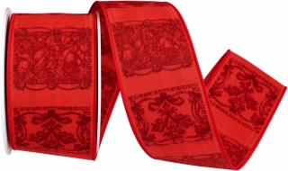 Stuha vánoční RED HARMONY červená 40mm x 2m (12,-Kč/m)