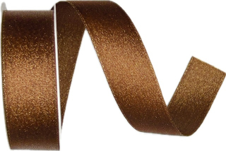 Stuha saténová STARDUST CINNAMON hnědá 25mm x 3m (10,-Kč/m)