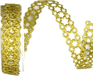 Stuha girlandová GOLDEN STARS zlatá 15mm x 1m (19,-Kč/m)