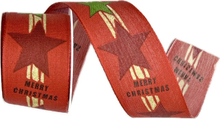 Stuha vánoční SHOOTING STAR RIBBON RED červená 40mm x 2m (14,-Kč/m)