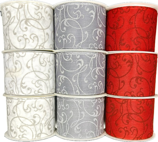 Stuha vánoční Elegant Ribbon Luxe – Sada 9ks - 60mm x 3m (15,-Kč/m)