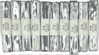 Sada 10ks Stuha lurexová CELEBRATION SILVER stříbrná 15mm x 2m (8,-Kč/ks)(4,-Kč/m)