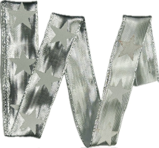 Stuha vánoční stříbrná WHITE STAR SILVER lurexová 25mm x 2m (9,- Kč/m)