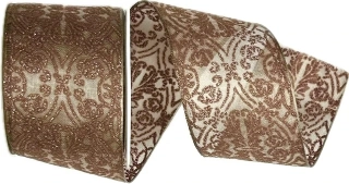 Stuha organzová BAROKO BROWN čokoládová  40mm x 2m (14,-Kč/m) 