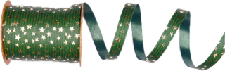 Stuha vánoční STARRY SHINE GREEN zelená 10mm x 15m (1,60Kč/m)