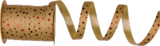 Stuha vánoční STARRY SHINE NATURAL béžová 10mm x 15m (1,60Kč/m)