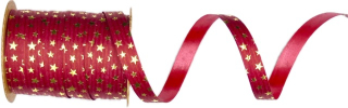 Stuha vánoční STARRY SHINE RED červená 10mm x 15m (1,60Kč/m)