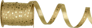 Stuha vánoční STARRY SHINE RUSTIC GOLD béžová 10mm x 15m (1,60Kč/m)